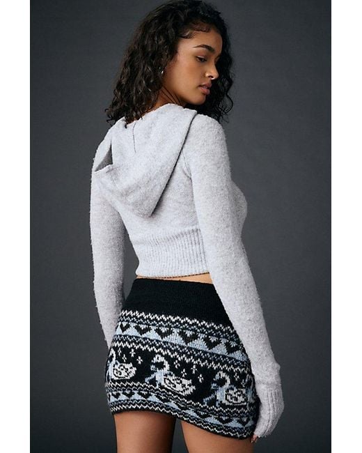 BDG Black Northern Lights Fair Isle Knit Micro Mini Skirt