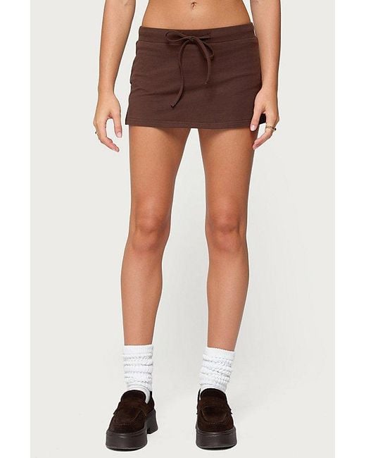 Edikted Brown Bayside Slitted Mini Skort