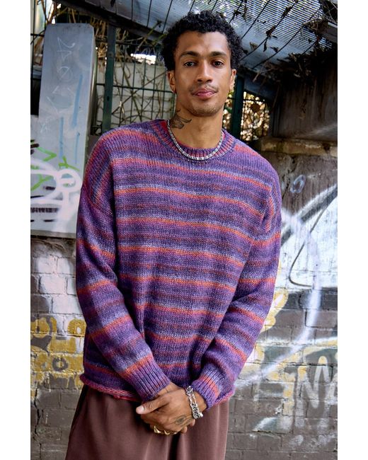 Ayker Purple Hollie Crew Neck Jumper for men