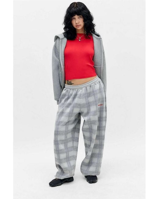 iets frans Red Harri Check Baggy Joggers