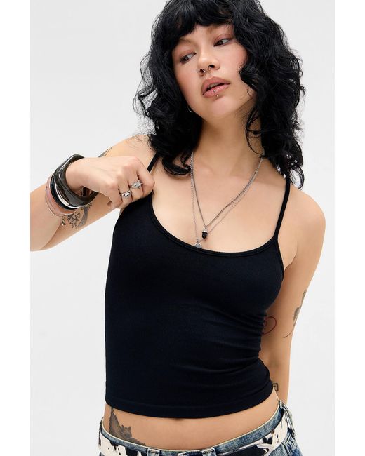 Urban Outfitters Black Uo Molly Ribbed Cami
