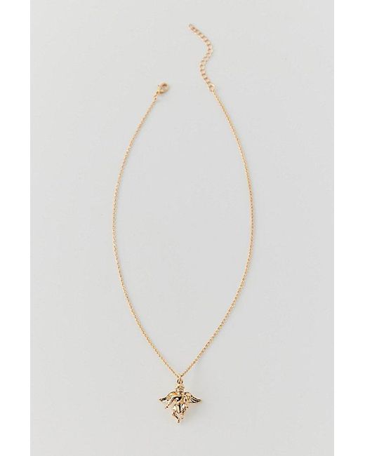 Urban Outfitters White Cherub Charm Necklace