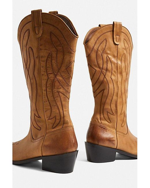 Urban Outfitters Natural Uo Cassidy Western Leather Boot