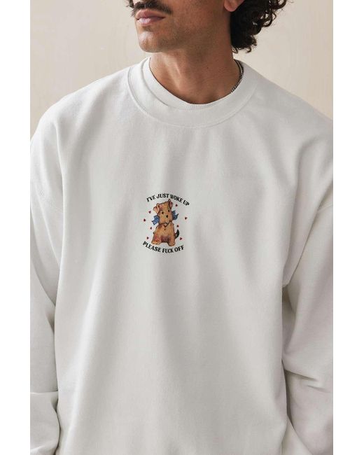 Urban Outfitters Uo White Just Woke Up Sweatshirt for men