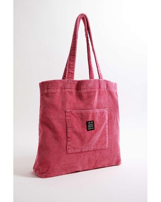 Urban Outfitters Pink Uo Corduroy Pocket Tote Bag