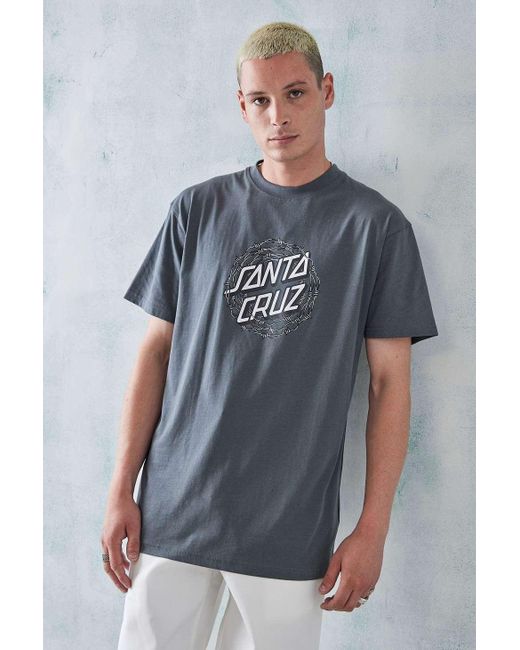 Santa Cruz Uo exclusive - logo-t-shirt mit stacheldraht-motiv in Blue für Herren