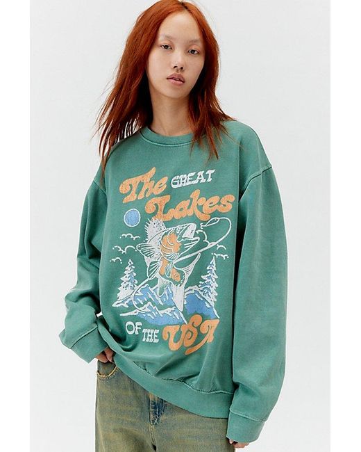 Urban Outfitters Green The Great Lakes Pullover Sweatshirt