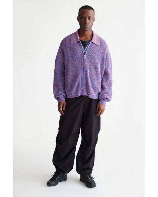Urban Outfitters Uo Flint Sweater Jacket in Purple for Men Lyst