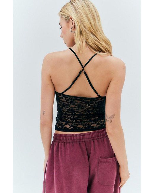 Urban Outfitters Red Uo Mae Lace & Bow Cami