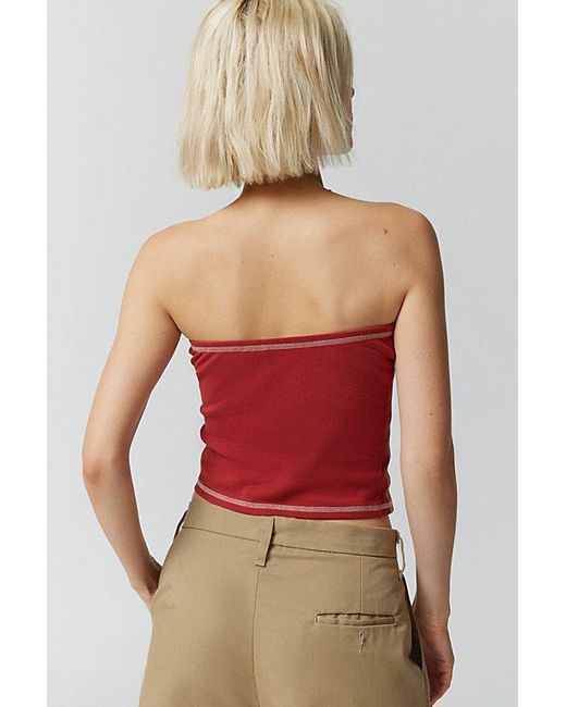 Urban Outfitters Red Espana Graphic Tube Top