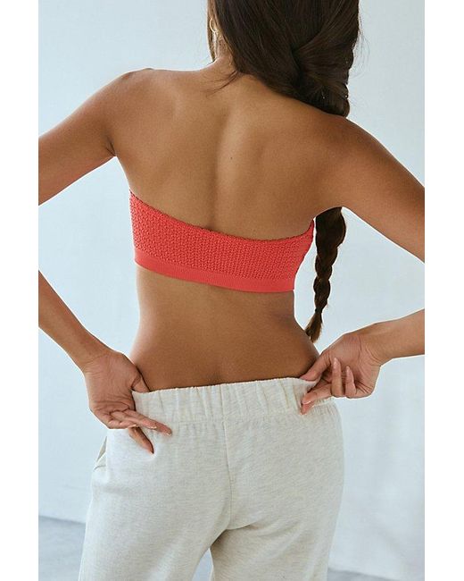 Out From Under Red Piper Pinch-Front Bandeau Bra Top