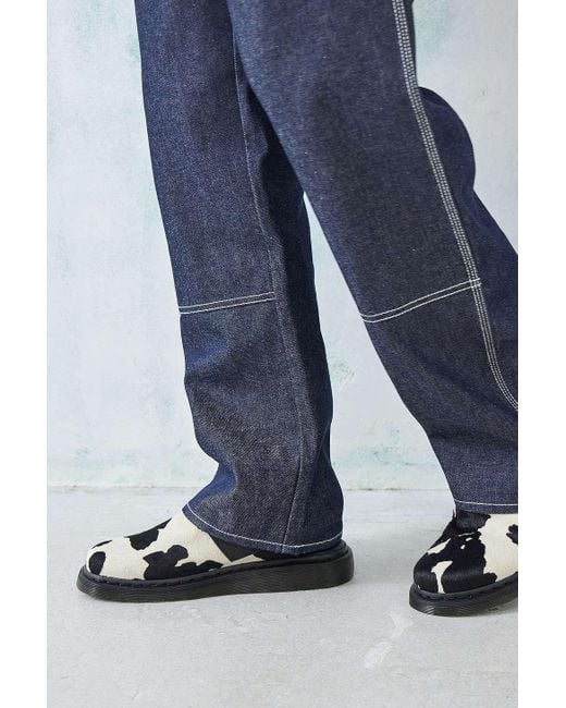 Dr. Martens Hausschuhe jorge" aus behaartem leder mit kuhfell-print in Blue für Herren