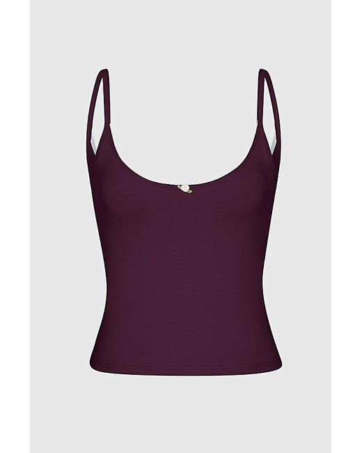 RAT BOI Blue Scoop Back Lace Trim Cami