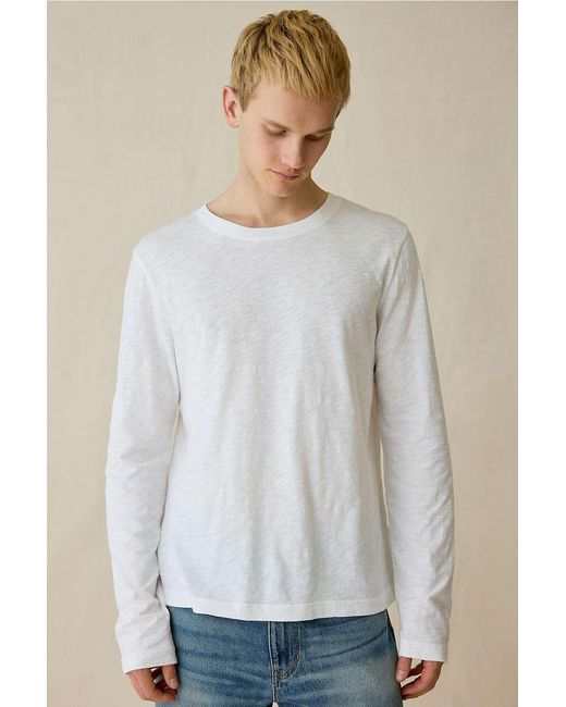 Standard Cloth White Leo Long Sleeve Slub T-shirt for men