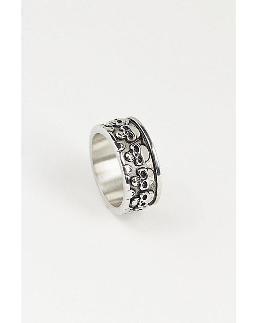 Urban Outfitters Metallic Skull Band Ring for men