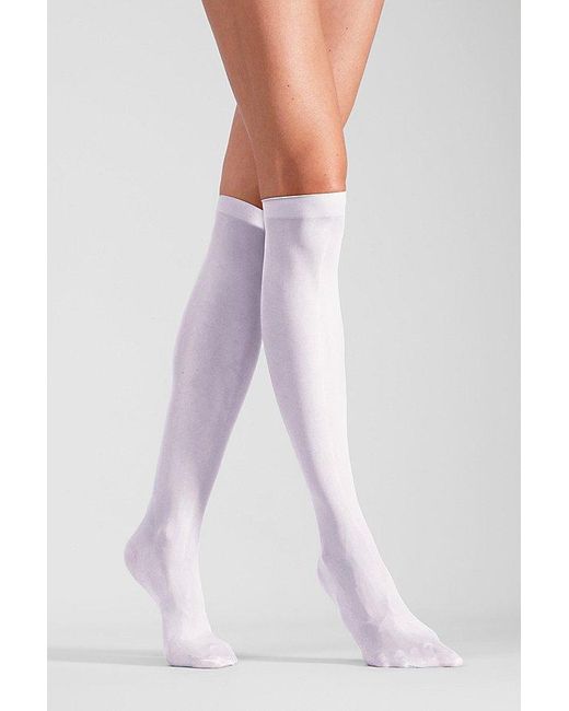 LECHERY White Lechery Shiny Sheer Knee-High Sock Set
