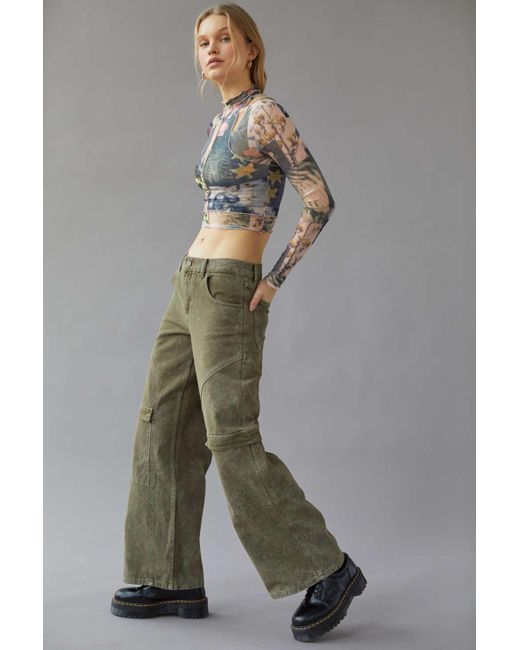 BDG Denim Lowrise Seamed Cargo Jean in Green Lyst