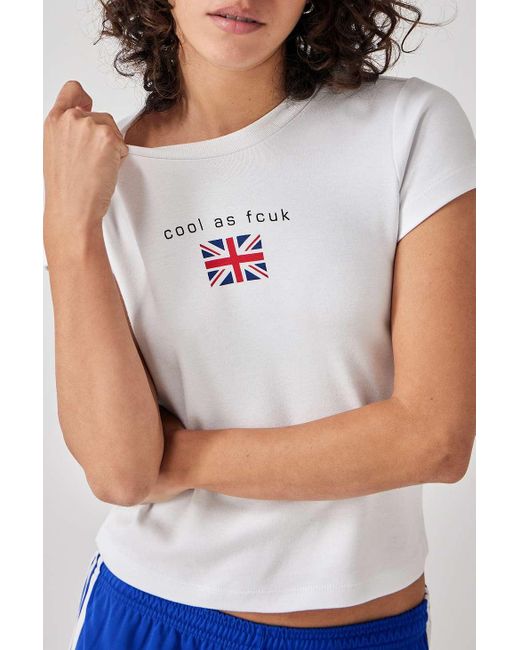 French Connection White Cool As Union Jack T-shirt