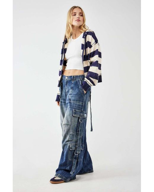 BDG Strappy Baggy Cargo Blue Pants