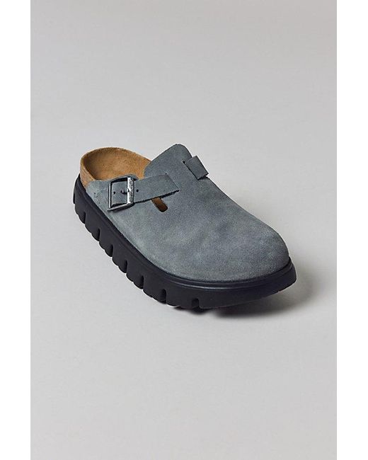 Birkenstock Gray Papillio Boston Chunky Suede Clog