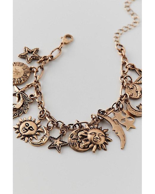 Urban Outfitters Metallic Sun And Moon Charm Bracelet