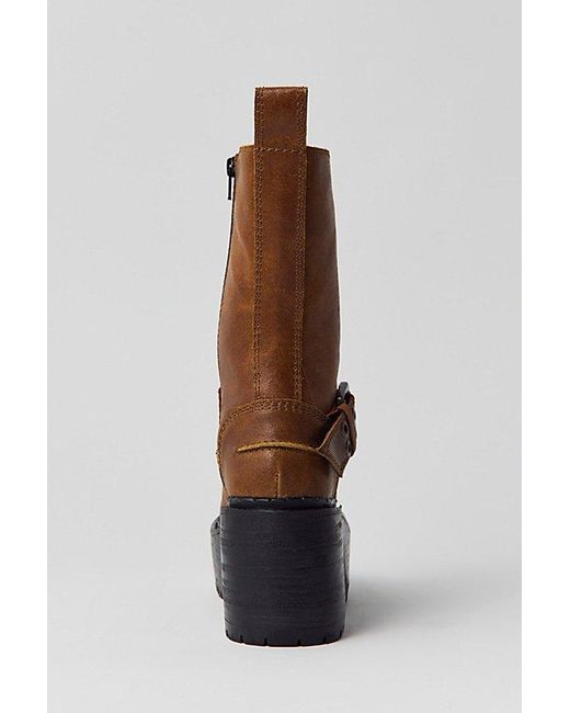 Urban Outfitters Brown Uo Nic Platform Moto Boot