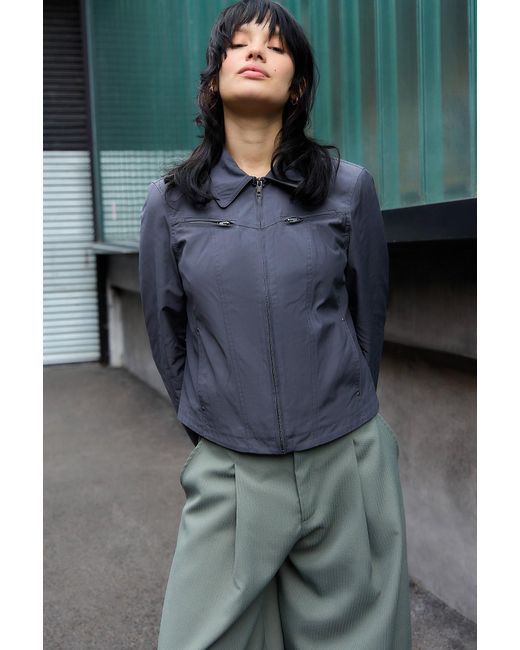 iets frans Gray Fitted Tailored Tech Jacket