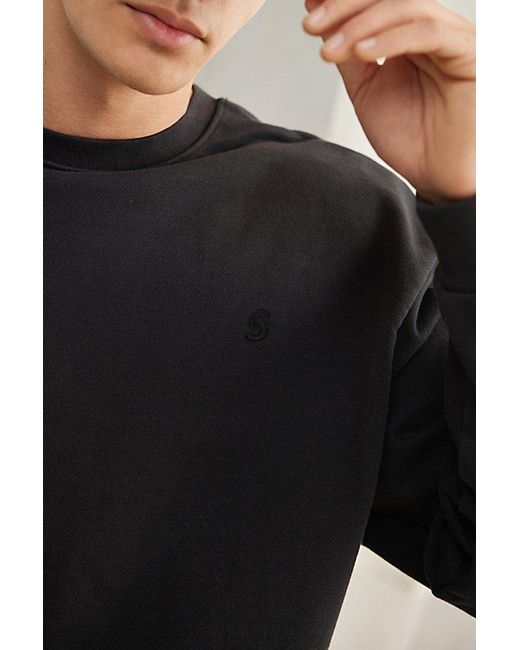 Standard Cloth Black Everyday Crew Neck Sweatshirt for men