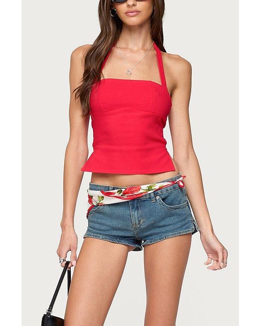 Edikted Red Dara Halter Top