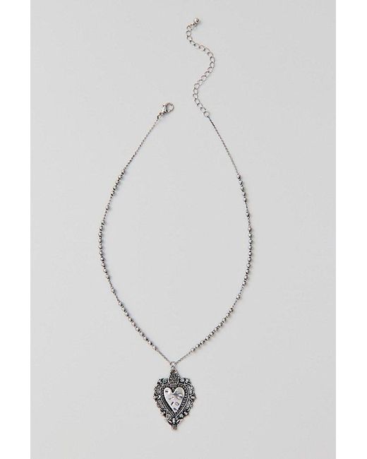 Urban Outfitters Natural Heart Ball Chain Necklace