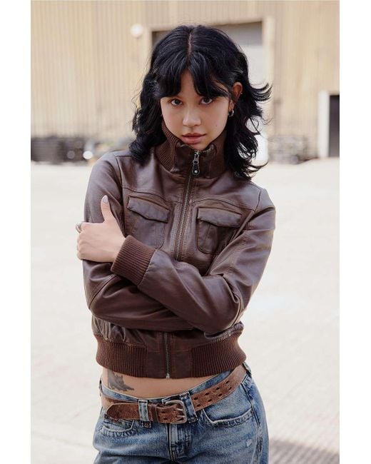 BDG Brown Romy Faux Leather Jacket