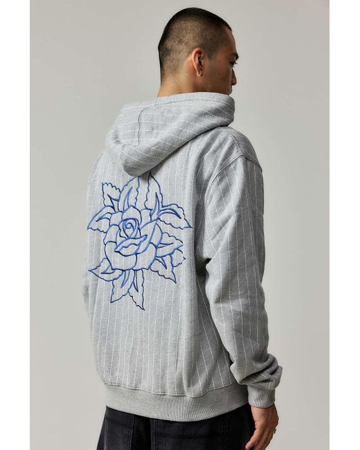 Ed Hardy Gray Uo Exclusive Pinstripe Hoodie for men