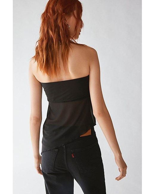 Urban Outfitters Black Uo Y2K Mesh Tube Top