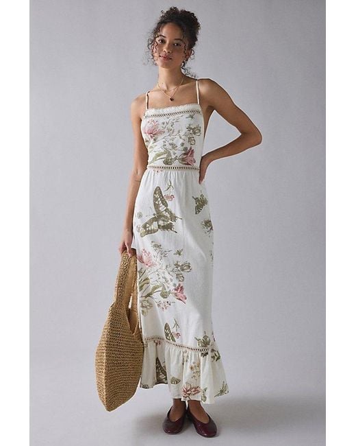 Kimchi Blue Women's The Garden Lace Trim Cotton Maxi Dress - laplaya.ma