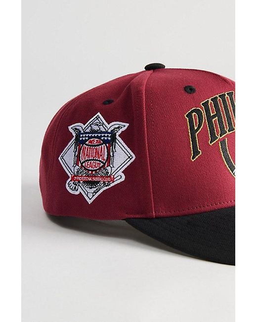 Mitchell & Ness Red Crown Jewels Pro Philadelphia Phillies Snapback Hat for men
