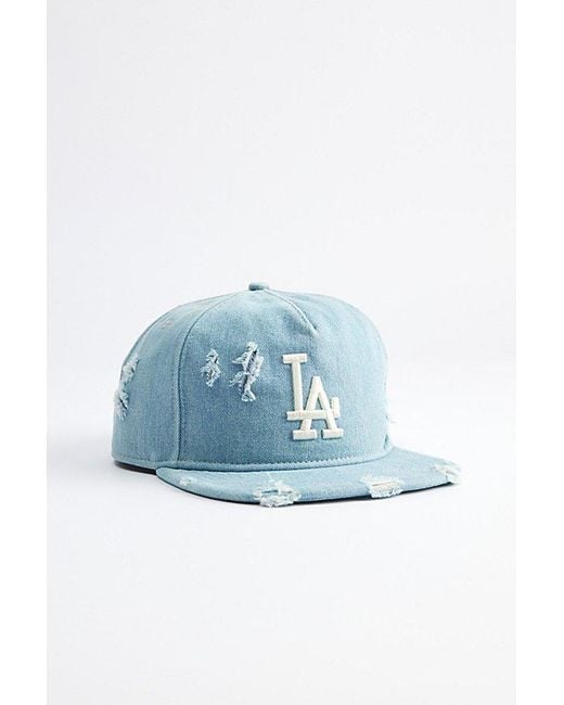 KTZ Los Angeles Dodgers Distressed Denim Golf Hat in Blue for Men