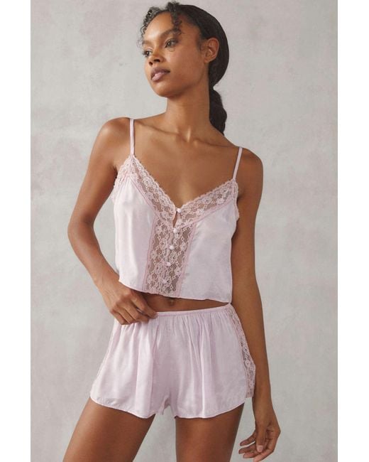 Out From Under Purple Hit Snooze Lace Cami & Short Set