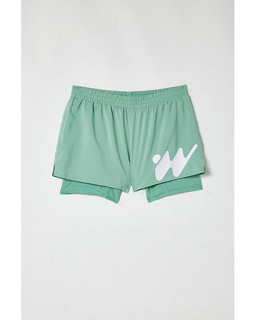 Without Walls Blue Double Layer Running Short for men