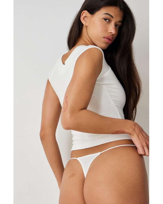 Out From Under White Perfect Pointelle Thong