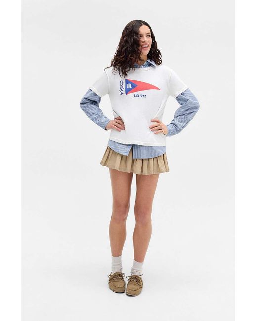 Urban Outfitters White Uo Flag Hemp Relaxed T-shirt
