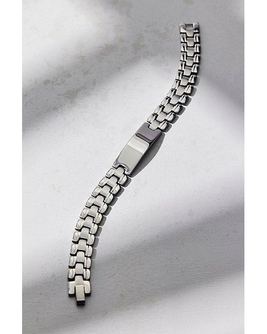 Urban Outfitters Gray Liam Chunky Id Bracelet for men