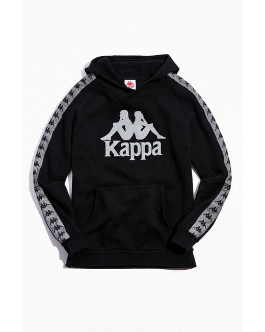 Kappa Black 222 Banda Deniss Reflective Hoodie Sweatshirt for men