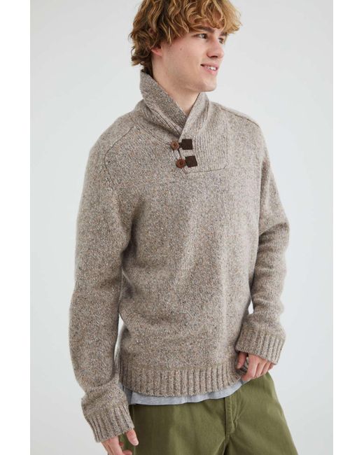 Fjallraven Gray Lada Shawl Collar Sweater for men