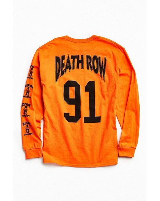 Urban Outfitters Orange Death Row '91 Long Sleeve Tee for men