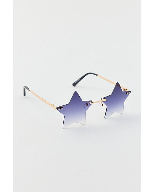 Urban Outfitters Blue Ziggy Rimless Star-Shaped Sunglasses