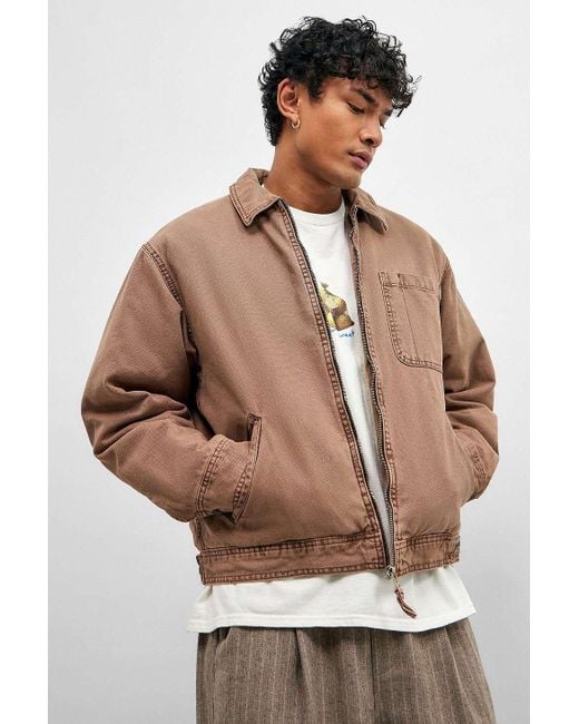 BDG Alba Brown Zip-through Worker Jacket Alba for men