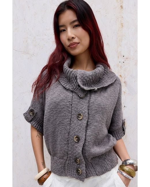 BDG Gray Kaya Slub Pea Coat
