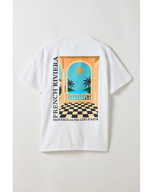 Urban Outfitters Gray French Riviera Graphic Tee for men