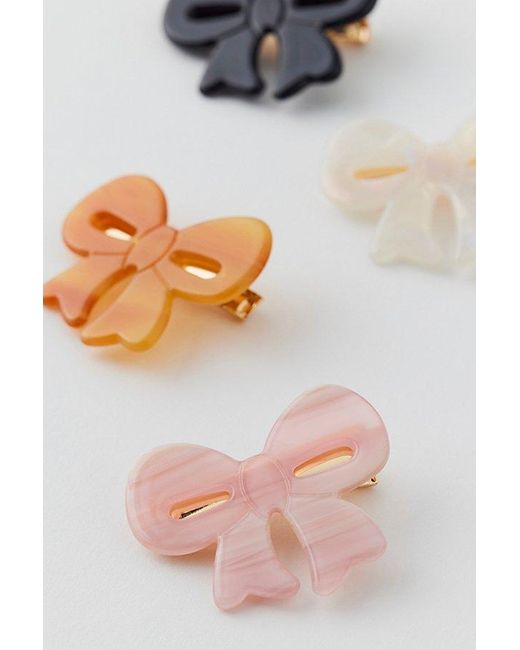 Urban Outfitters Brown Resin Hair Bow Clip Set