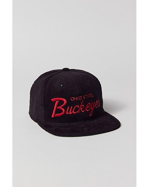 Mitchell & Ness Blue Ohio State Buckeyes Cord Snapback Hat for men